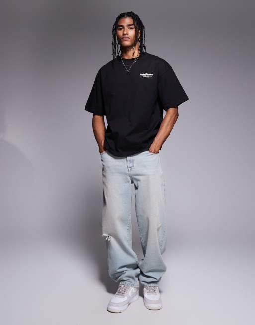 Faded Store - T-shirt met resort print op de achterkant in zwart, 3 van 4
