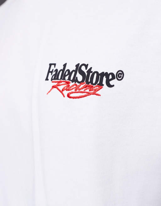 Faded Store - T-shirt met zwarte 'good gear'-print op de rug in wit, 5 van 5