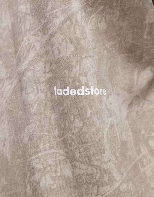 Faded Store - T-shirt oversize à imprimé logo au dos - Marron camouflage authentique, 2 de 5