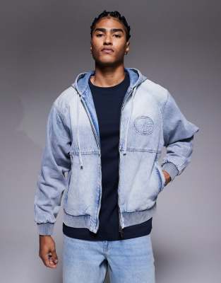 Faded Store - Veste à capuche en denim rembourré - Bleu