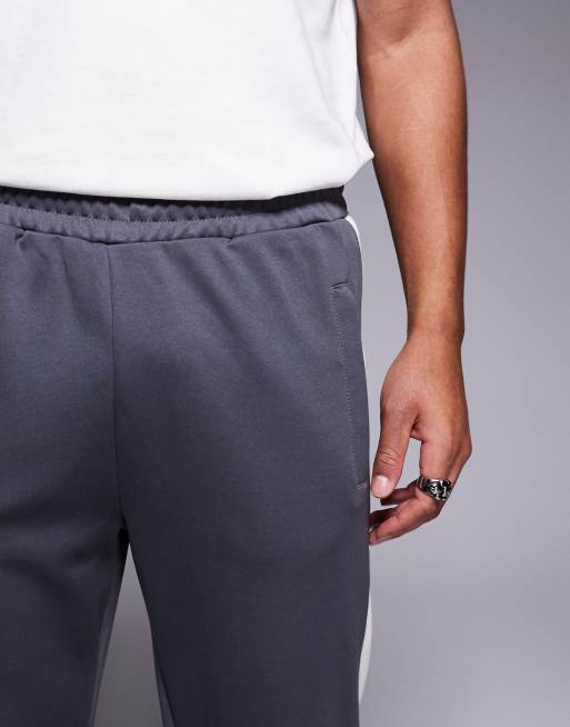 Faded Store wide leg contrast side stripe sweatpants in