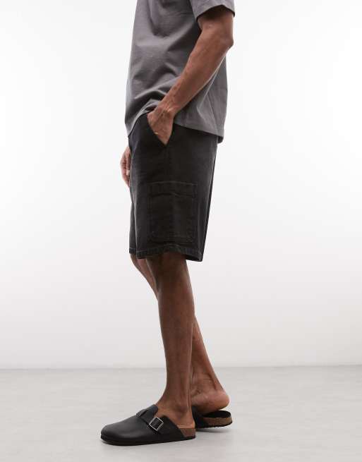 Faded Store workshop cargo shorts in washed black, 4 of 5
