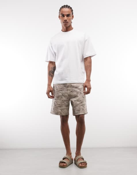 Faded Store workshop shorts in brown camo print - view 1