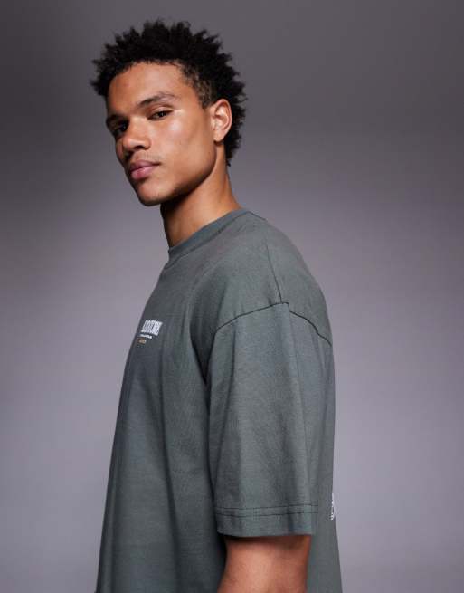 Faded Store – Zielony T-shirt z nadrukiem Mount Cervin na plecach, 4 z 5