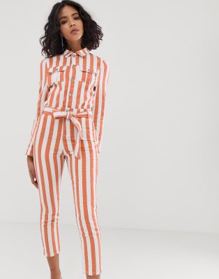 striped boiler suit