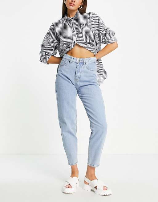 Stone washed high waisted hot sale jeans