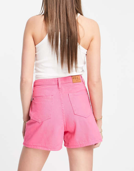 High waisted 2025 pink denim shorts