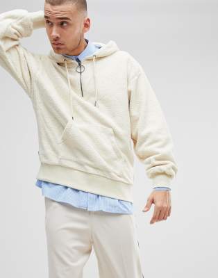 quarter zip fleece hoodie