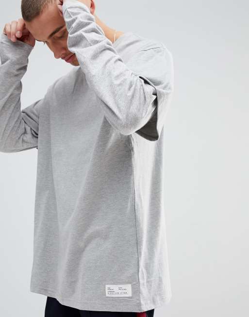Fairplay Oversized Layered Long Sleeve T-Shirt in Grey, 3 of 4