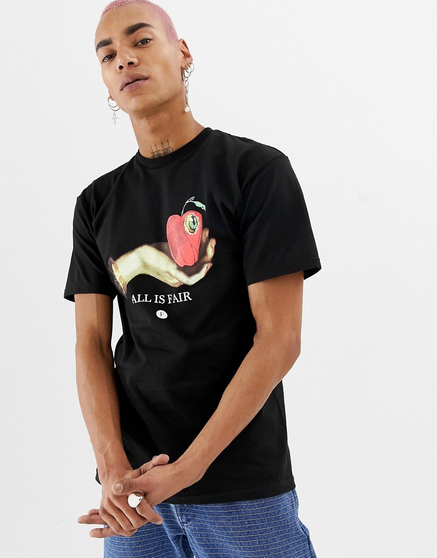 Fairplay - T-shirt met 'The Gift'-print op de borst in zwart