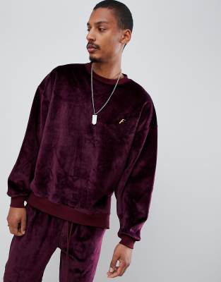 burgundy velour suit