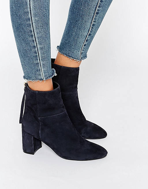 Faith Bae Suede Block Heeled Ankle Boots