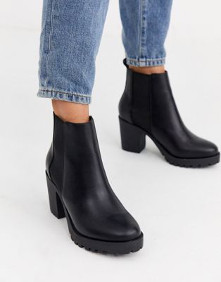 Faith - Baker - Chelsea boots met dikke zool en hak in zwart