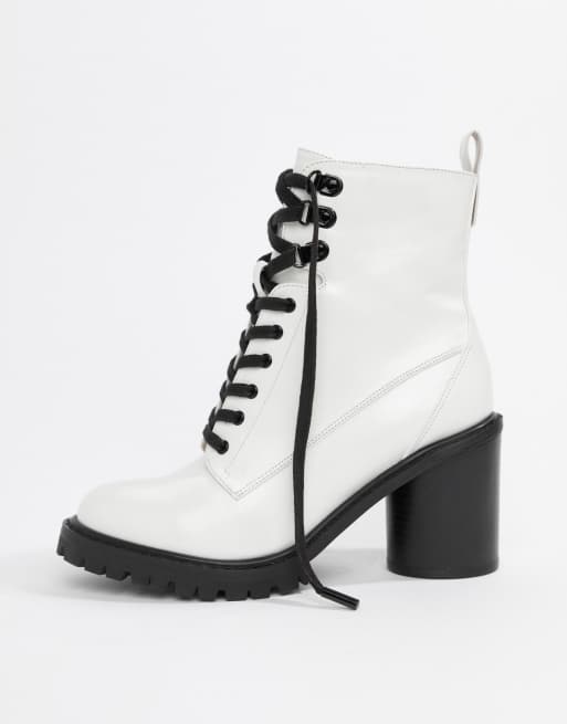 faith barc heeled hiker boots in black