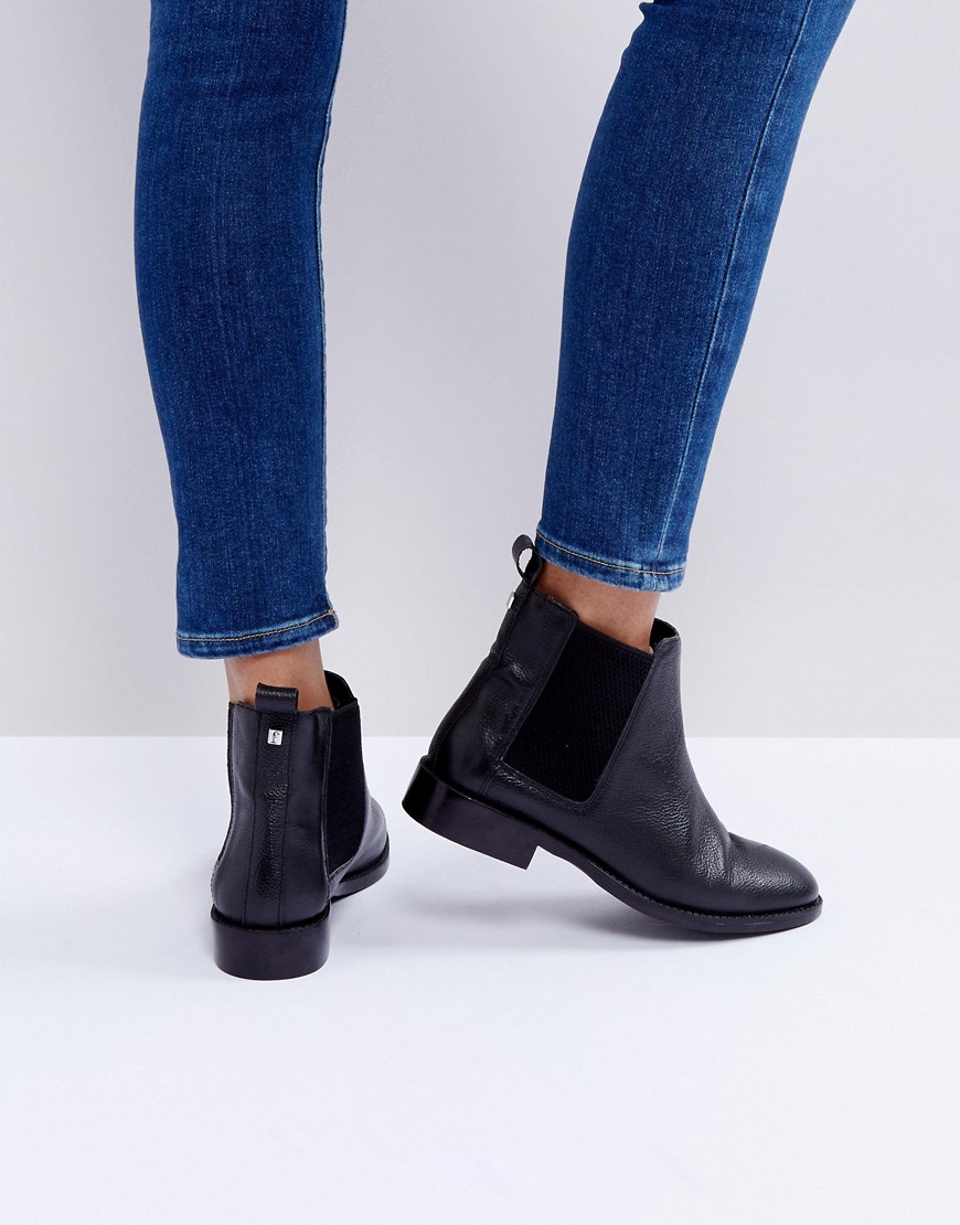 Faith Binkie Leather Chelsea Boots-Black
