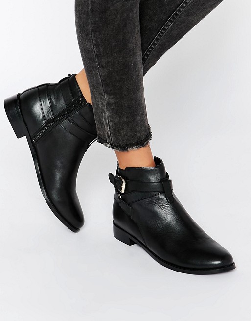 Faith | Faith Brogan Buckle Leather Ankle Boots