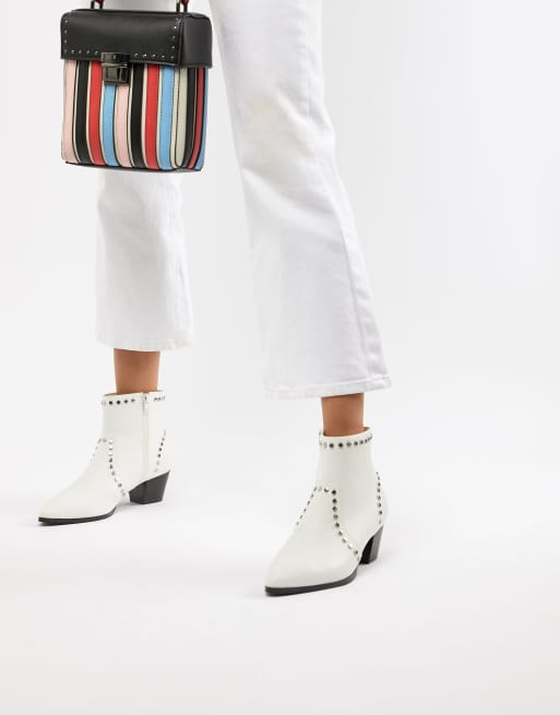 Faith white ankle hot sale boots