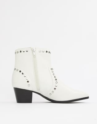 faith white ankle boots