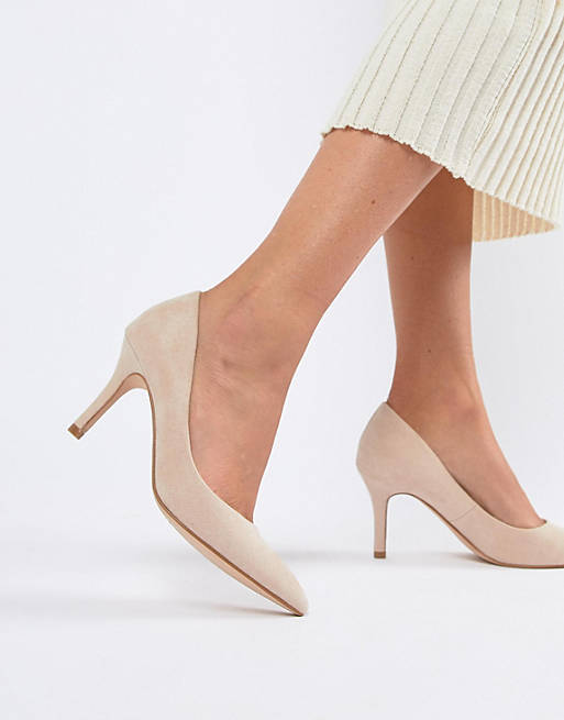 Faith Chariot Heeled Court Shoes in light pink | ASOS