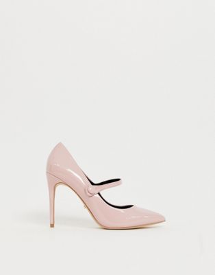 pink patent mary jane court shoes 