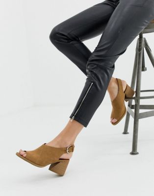 Faith – Dani – Bruna casual sandaler med blockklack och hälrem-Guldbrun