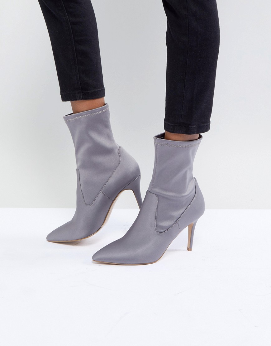 Faith - Pull-on sock boots in grijs