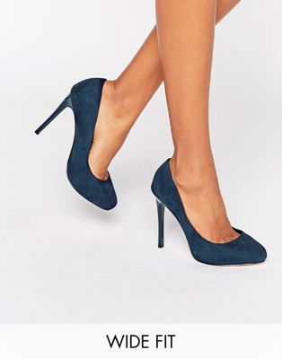 navy blue wide fit shoes