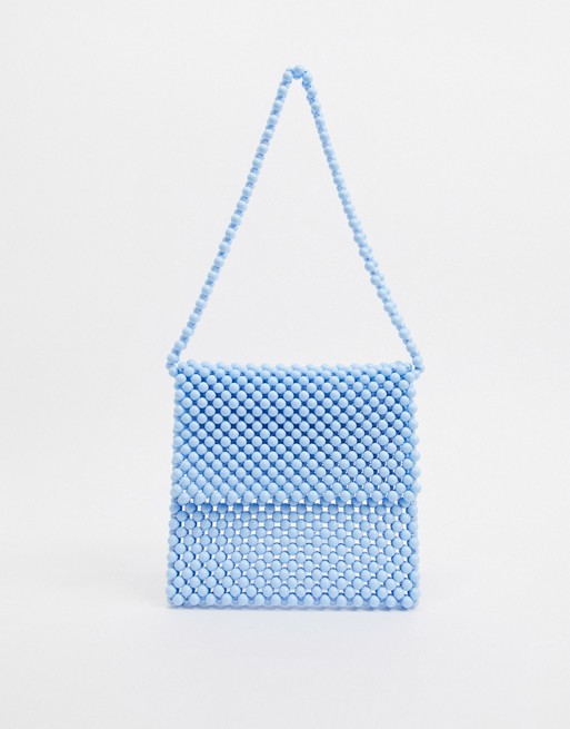 Faithfull beaded bag in pale blue