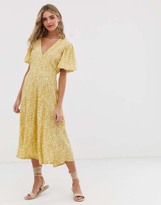 Faithfull yellow outlet dress