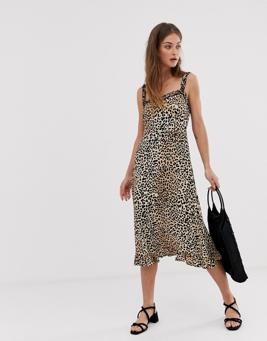 Faithfull – Noemie – leopardmönstrad midiklänning-Flerfärgad