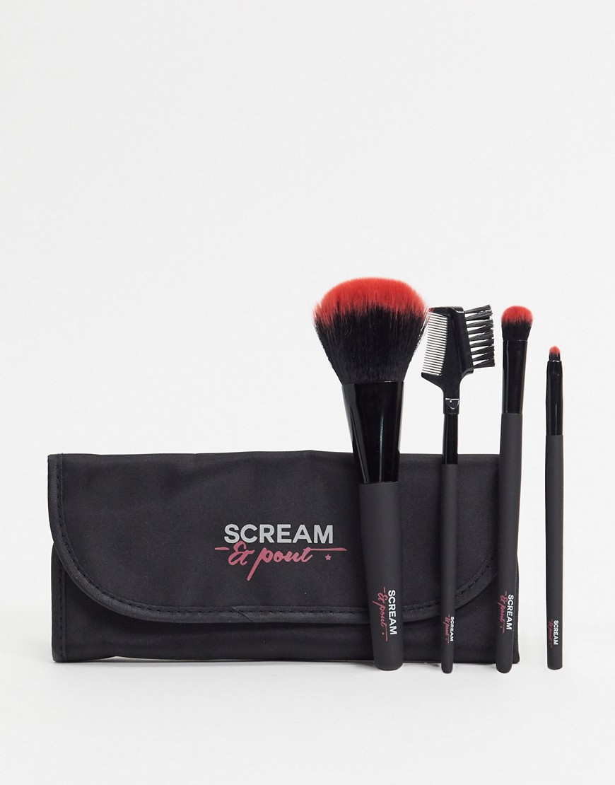 Fake Bake Scream & Pout makeup brush set-Black