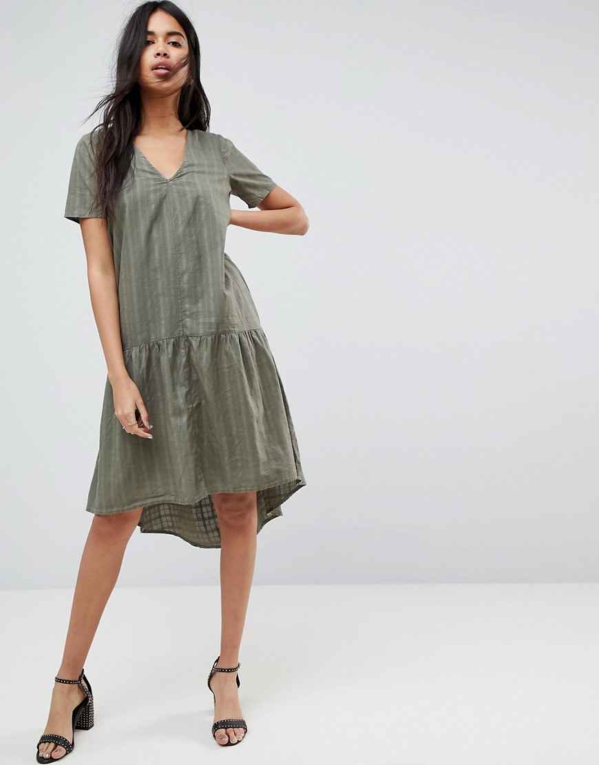 фото Фактурное платье-футболка миди свободного кроя asos-зеленый asos design