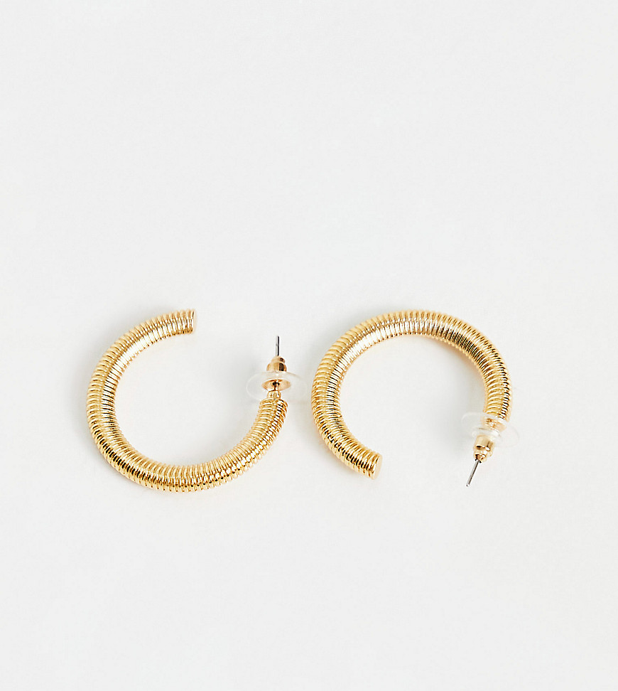 фото Фактурные серьги-кольца с позолотой 14 карат asos design-золотистый