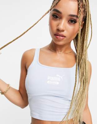 Топы  Asos Фактурный бралетт пастельно-голубого цвета Puma Queen-Голубой