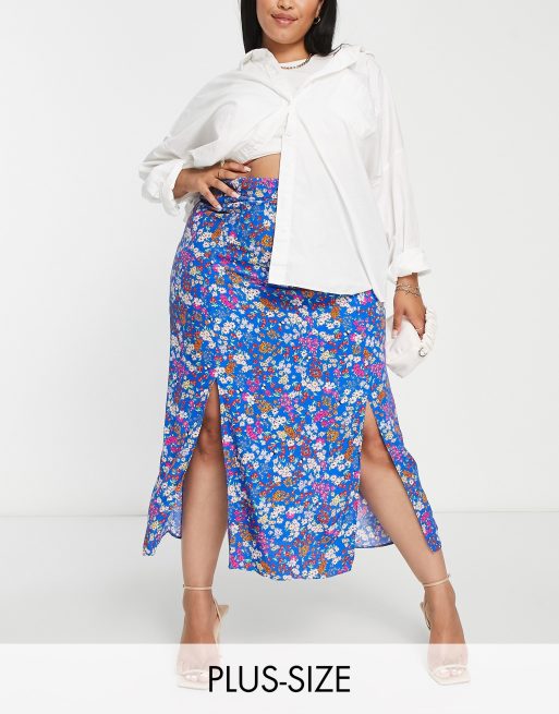 Falda azul con estampado floral Sara de Nobody's Child Plus