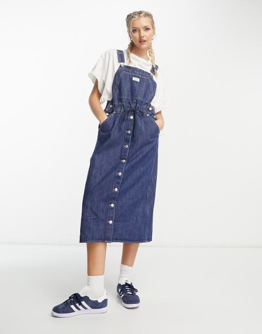 Falda azul tipo peto con lavado oscuro Lexie de Levi's