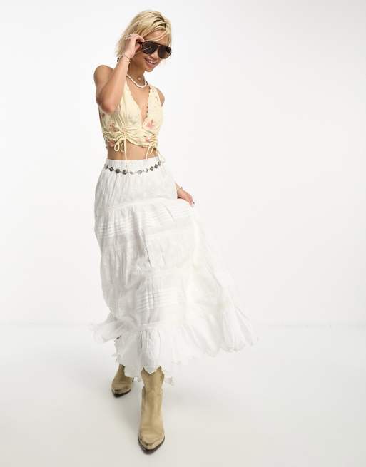 Falda blanca de estilo campero de edición limitada de Reclaimed Vintage