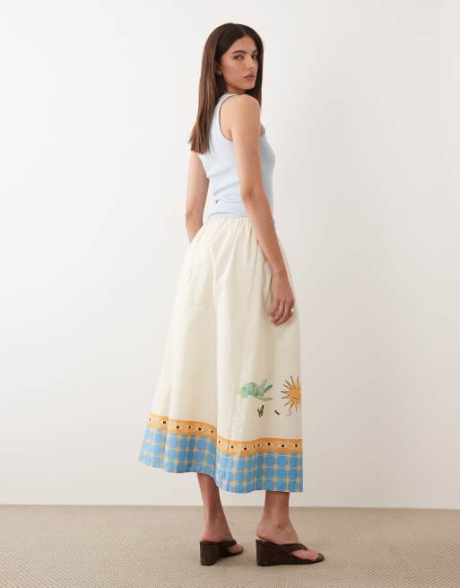 Falda color crema con estampado cósmico Talia de Never Fully Dressed, 5 de 5