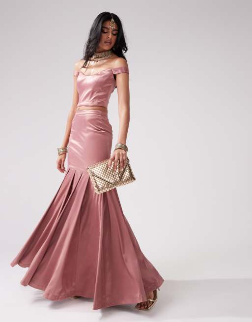 Falda color visón de corte sirena acampanado de Kanya London (parte de un conjunto)