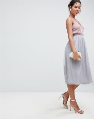 Falda de graduación midi de malla de ASOS