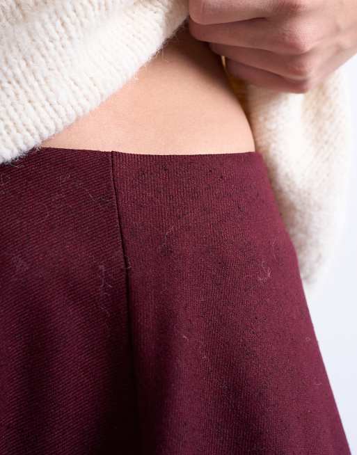 Falda de sastre larga rojo Puerto Real de corte amplio acampanado de Topshop, 4 de 5