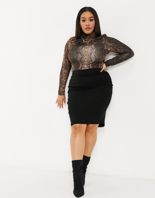 Falda de talla midi de tubo de Vesper | ASOS