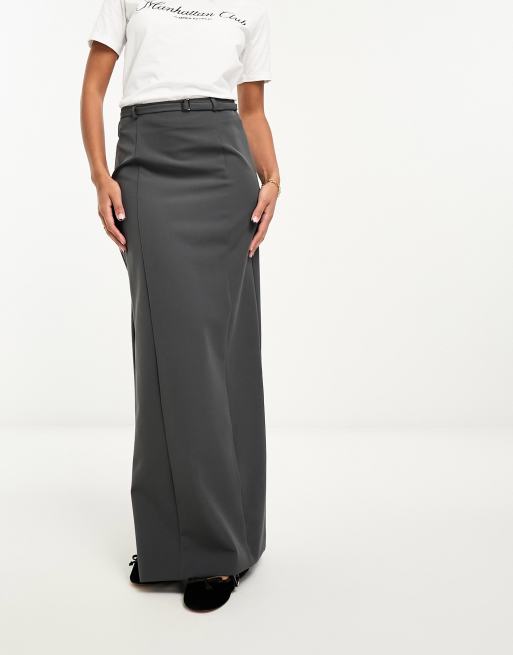 Falda de tubo larga gris oscuro de sastre de River Island, 4 de 4