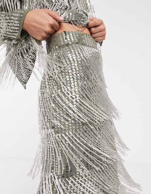 Falda de tubo con flecos y lentejuelas de ASOS EDITION | ASOS
