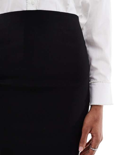 Falda de tubo midi negra de corte sartorial de ASOS DESIGN Tall, 5 de 5