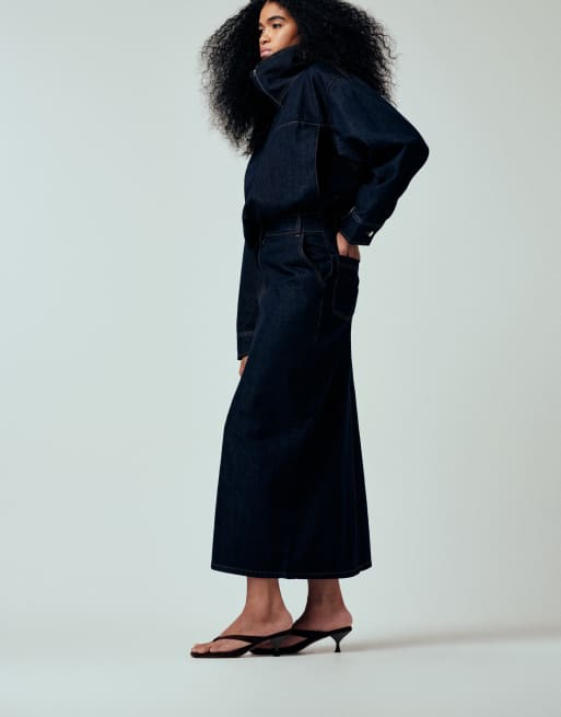 Falda de tubo vaquera de corte sartorial de ASOS DESIGN (parte de un conjunto), 5 de 5