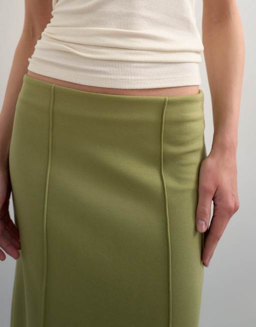 Falda de tubo verde de tejido entrelazado de Topshop, 3 de 5