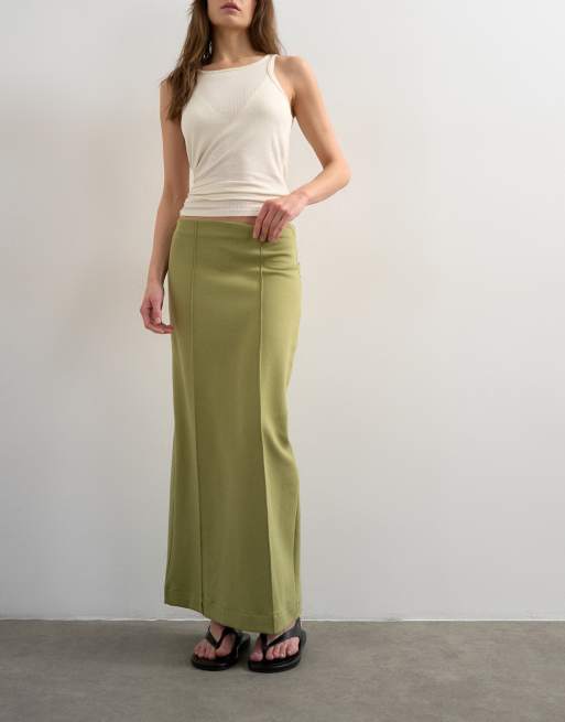 Falda de tubo verde de tejido entrelazado de Topshop, 5 de 5
