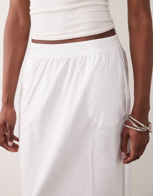 Falda larga blanca de popelina de JDY Tall, 5 de 5