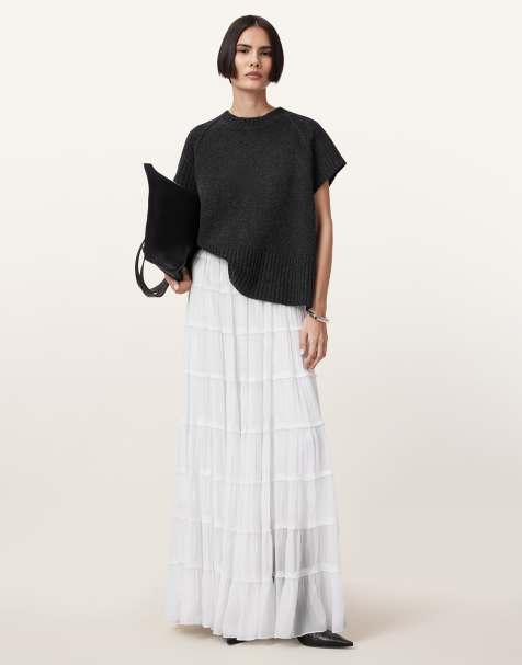 Falda larga blanco tiza Eva de AllSaints - view 1